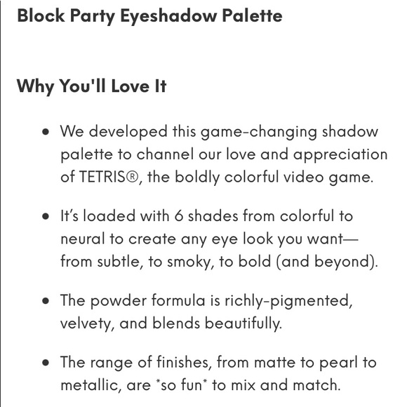 NIB TETRIS x IPSY 6 Bold Metallic Neutral Shades Eyeshadow Palette Block Party - Picture 7 of 8